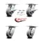 Service Caster 5 Inch Thermoplastic Caster Set with Roller Bearing 4 Swivel Lock and 2 Brake SCC-35S520-TPRRD-SLB-BSL-2-BSL-2 - alternate 7